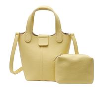 ZEPFJHE Borsa a tracolla in tinta unita per le donne Casual Secchio PU spalla in pelle borsa alla moda messaggeri alla moda donna spalla alla moda tinta unita secchiello casual, Giallo, One Size