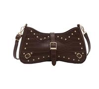 ZEPFJHE Borsa da donna Retro Spalla Semplice Borsa Ascellare PU Pelle Crossbody Rivetti Ascella Pendolarismo Per Tutti i giorni In Pelle PU Crossbody Per Le Donne Rivetti Spalla Retro Ascelle, Colore