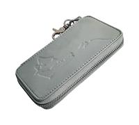 ZEPFJHE Borsa da pesca in pelle per attrezzatura da pesca in metallo Spinner paillettes esche dure custodia gancio trasportare organizer da pesca in pelle, grigio, Taglia unica