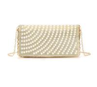 ZEPFJHE Borsa da sera da donna con perle, pochette da banchetto, tracolla a catena, borsa a tracolla con strass, borsa per matrimonio, da sera, con perle, pochette con strass, per ballo di fine anno