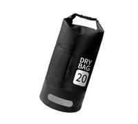 ZEPFJHE Borsa impermeabile da 20 l, con tracolla regolabile, per escursioni e nuoto, Nero , Taglia unica