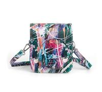 ZEPFJHE Borsa per fotocamera portatile, piccola custodia per fotocamera, borsa a tracolla colorata in pelle PU con motivo alla moda per Mini12, Graffiti a colori, Set Bagagli