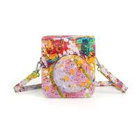 ZEPFJHE Borsa per fotocamera portatile, piccola custodia per fotocamera, borsa a tracolla colorata in pelle PU con motivo alla moda per Mini12, Pittura ad olio astratta, Set Bagagli