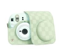 ZEPFJHE Borsa per fotocamera portatile, piccola custodia per fotocamera, borsa a tracolla in PU con motivo alla moda per fotocamere Mini12, Verde, Set Bagagli