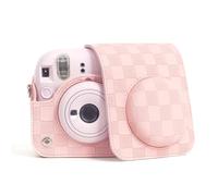 ZEPFJHE Borsa per fotocamera portatile, piccola custodia per fotocamera, borsa a tracolla in PU con motivo alla moda per fotocamere Mini12, rosa, Set Bagagli