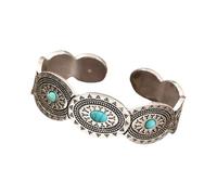 ZEPFJHE Bracciale Abbellito A Turchese Ovali Regolabili In Design Bohémien Aperto Per Abbigliamento Quotidiano E Occasioni Speciali Accessorio In Stile Retrò