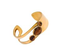 ZEPFJHE Bracciale aperto irregolare perle in acciaio inox braccialetto regolabile gioielli geometrici accessori festival perle irregolari gioielli, Misura unica, come descritto