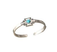 ZEPFJHE Bracciale rigido alla moda geometrico aperto turchese sintetico regolabile accessori braccialetto fatto a mano gioielli moda regolabile