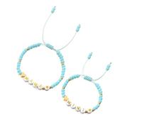 ZEPFJHE Braccialetti Sofisticati Da 2 Set Braccialetti Impilabili In Perline A Cuore Elegante Con Carta Per Donne Regali Gioielli