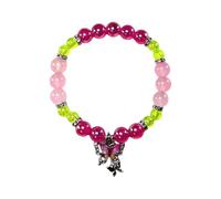 ZEPFJHE Braccialetto colorato con perline di cristallo e ciondolo a forma di farfalla, accessorio per feste e uso quotidiano, Misura unica, come descritto