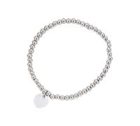 ZEPFJHE Braccialetto elastico rotondo con perline in acciaio inox, unisex, per feste, ufficio, occasioni regolabili, gioielli in acciaio inox, Misura unica, come descritto