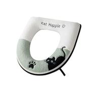 ZEPFJHE Caldo cuscino invernale per sedile WC, in morbida flanella, tappetino antiscivolo con design a tema gatti