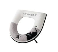 ZEPFJHE Caldo cuscino invernale per sedile WC, in morbida flanella, tappetino antiscivolo con design a tema gatti