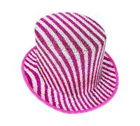 ZEPFJHE Cappello a cilindro metallico colorato per adulti spettacoli teatrali spettacolo mago accessori per feste a tema Halloween Cosplay in tessuto metallico tappi superiori