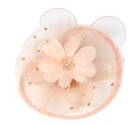 ZEPFJHE Cappello con velo rifinito con piume amichevole, comodo design traspirante, copricapo da sposa per donne e ragazze, copricapo con piume, Champagne, Taglia unica