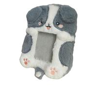 ZEPFJHE Cartone animato Custodia protettiva per carte di credito con catena Zaini Decorazione per Photocard Business Bus Photocard Protector Portachiavi Caso, Pastore di confine