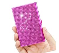 ZEPFJHE Case Biglietti Da Visita Rhinestones Case In Alluminio In Lega Business Pochatet Organizzatori Portafoglio Tengono 10-20 Fogli