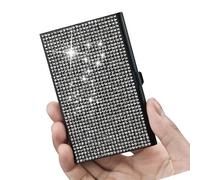 ZEPFJHE Case Biglietti Da Visita Rhinestones Case In Alluminio In Lega Business Pochatet Organizzatori Portafoglio Tengono 10-20 Fogli