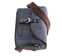 ZEPFJHE Casual Campus Camera Bag per fotocamere DSLR, borsa a tracolla impermeabile PU+sacchetti di tela interni imbottiti per la scuola, Blu e grigio, Set Bagagli