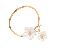 ZEPFJHE Cavigliera in ferro da donna con fiore femminile, regolabile, accessorio per gioielli da spiaggia, elegante e alla moda, Misura unica, come descritto
