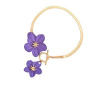 ZEPFJHE Cavigliera in ferro da donna con fiore femminile, regolabile, accessorio per gioielli da spiaggia, elegante e alla moda, Misura unica, come descritto