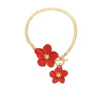 ZEPFJHE Cavigliera in ferro da donna con fiore femminile, regolabile, accessorio per gioielli da spiaggia, elegante e alla moda, Misura unica, come descritto