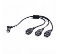 ZEPFJHE Cavo di prolunga angolato da USB maschio a tripla femmina che consente la ricarica e il trasferimento dati per telefoni, tablet, tastiere, adattatore USB