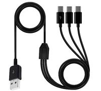 ZEPFJHE Cavo splitter da USB A a C, da A 2.0 a 3 tipi di sincronizzazione dati, cavo di ricarica per telefono, tablet, tablet, USB, splitter