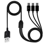 ZEPFJHE Cavo splitter da USB A a C, da A 2.0 a 3 tipi di sincronizzazione dati, cavo di ricarica per telefono, tablet, tablet, USB, splitter
