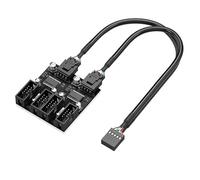 ZEPFJHE Cavo splitter USB 2.0 da maschio a 9 pin maschio a 2/4 femmina per migliorare la connettività delle schede madri e adattatore USB da 30 cm