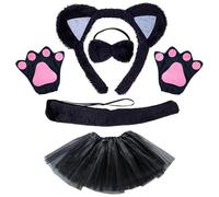 ZEPFJHE Cerchietto con orecchie da animale per donne e ragazze, in peluche, cerchietto, coda, puntelli di animazione per adulti, Halloween, cosplay, set di accessori per costume da animale