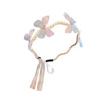 ZEPFJHE Cerchietto per capelli a forma di farfalla per feste di compleanno elegante con perle a goccia d'acqua per ragazze e costumi da sposa copricapo per bambini elegante forcina per capelli