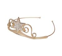 ZEPFJHE Cerchietto per capelli con corone di lusso, resistente, per feste di compleanno, elegante, con esagramma, cristallo, accessorio per capelli