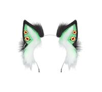 ZEPFJHE Cerchietto per capelli con orecchie da diavolo, accessorio per capelli in peluche, per eventi a tema anime, travestimento in peluche, gioco di ruolo, fascia per capelli per Halloween