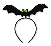 ZEPFJHE Cerchietto per capelli con pipistrello, con occhi in stile cartone animato, accessorio per costume per Halloween, cosplay, fascia con pipistrello dagli occhi verdi