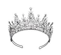 ZEPFJHE Cerchietto per capelli di lusso, resistente, per feste di compleanno, elegante spettacolo, con cristalli a goccia d'acqua, per ragazze, matrimonio, costume copricapo corona