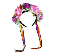 ZEPFJHE Cerchietto per capelli floreale con nappe a forma di fiore, per spettacoli dal vivo, carnevale, accessori fatti a mano in tessuto per feste