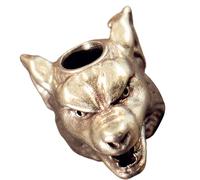 ZEPFJHE Ciondolo a forma di testa di lupo, realizzato a mano, in ottone, per paracord o portachiavi, accessorio elegante per gli appassionati di attività all'aria aperta, ciondolo in ottone realizzato