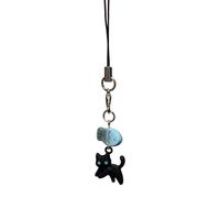 ZEPFJHE Ciondolo multiuso fatto a mano a forma di gatto, grazioso cinturino per telefono, accessorio elegante e portatile, per decorazione alla moda