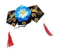 ZEPFJHE Classico cappello imperatrice per le donne vintage fiore velluto cinese dramma costume copricapo gioco di ruolo partito decorazioni per capelli tradizionale