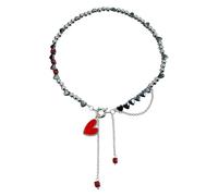 ZEPFJHE Collana a catena clavicola con perline scintillanti gioielli collo cuore collana da indossare tutti i giorni adatta per catena dell'amore a strati quotidiani