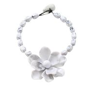 ZEPFJHE Collana a catena con ciondolo a forma di fiore in resina alla moda, lunghezza regolabile, per collana girocollo con perline femminili alla moda, accessorio artigianale