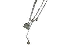 ZEPFJHE Collana A Ciondolo A Ciondolo Collana Regolabile Con Texture In Acciaio Inossidabile E Gioielli Alla Adatti Per La Dichiarazione Delle Feste Donne