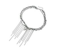 ZEPFJHE Collana A Ciondolo A Cuore Alla Con Nappe Con Lacrima