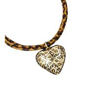 ZEPFJHE Collana A Ciondolo A Doppio Strato Alla Con Filo Vintage Stampato Leopardo Regolabile Biteielli Per Collo Per Donne Collana Lunghezza Regolabile