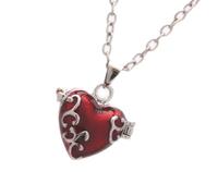 ZEPFJHE Collana A Sospensione A Cuore In Ottone Con Finitura In Resina E Gioielli Dichiarazione Del Compartimento Segreto Elegante Abbigliamento Quotidiano Gioiello Catena Regolabile