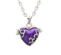 ZEPFJHE Collana A Sospensione A Cuore In Ottone Con Finitura In Resina E Gioielli Dichiarazione Del Compartimento Segreto Elegante Abbigliamento Quotidiano Gioiello Catena Regolabile