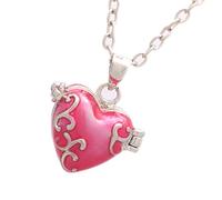 ZEPFJHE Collana A Sospensione A Cuore In Ottone Con Finitura In Resina E Gioielli Dichiarazione Del Compartimento Segreto Elegante Abbigliamento Quotidiano Gioiello Catena Regolabile