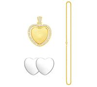 ZEPFJHE Collana A Sospensione A Doppia Faccia A Cuore con Pietre Gemme Intarsiate Rotanti per Feste E Date Gioielli Che Rendono Accessori Facili da Pulire