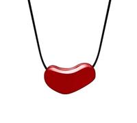 ZEPFJHE Collana con ciondolo a forma di cuore alla moda in resina robusta, regolabile, accessorio portatile per collana a forma di cuore femminile, Misura unica, come descritto, come descritto